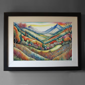 Waterverf Abstract Landschapsschilderij Goud 3:2 Poster