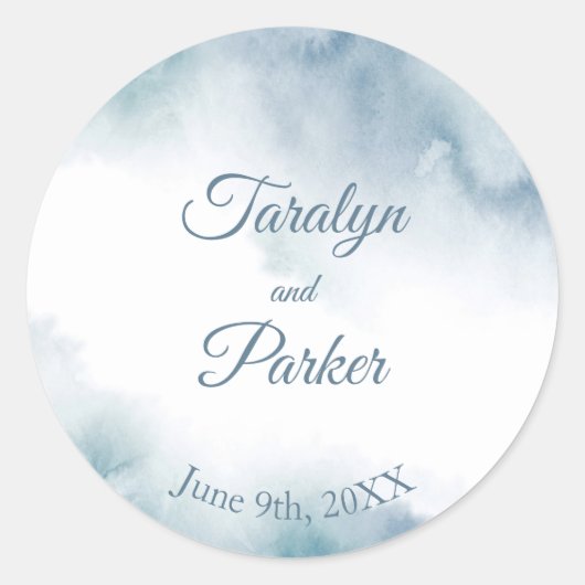 Waterverf Abstract Lijst Ronde Sticker (Voorkant)