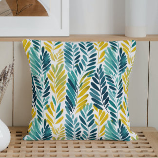 Waterverf Abstract Modern Lente Loof Kussen