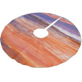 Waterverf Abstract: Oranje Blauwe Mengsel Kerstboom Rok (Gekanteld)