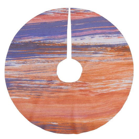 Waterverf Abstract: Oranje Blauwe Mengsel Kerstboom Rok (Voorkant)