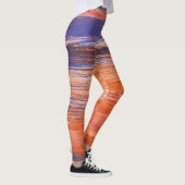 Waterverf Abstract: Oranje Blauwe Mengsel Leggings (Rechts)