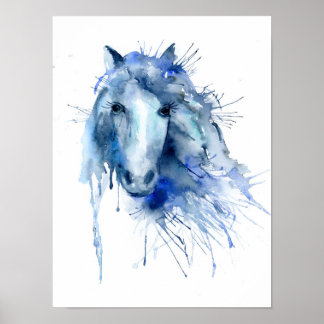 Waterverf Abstract paard portret Poster