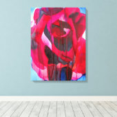 waterverf abstract Roos Etoile de Holland art Canvas Afdruk (Insitu (Houten vloer))