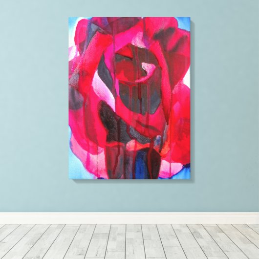 waterverf abstract Roos Etoile de Holland art Canvas Afdruk (Insitu (Houten vloer))