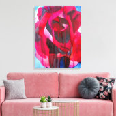 waterverf abstract Roos Etoile de Holland art Canvas Afdruk (Insitu (Woonkamer))