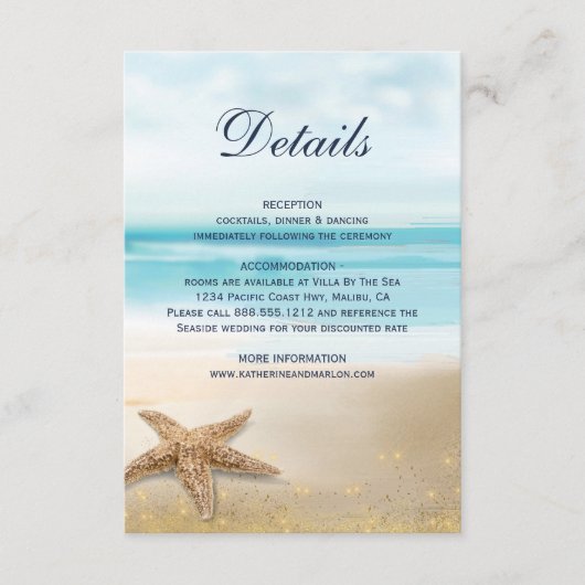 Waterverf Abstract strand strandbruiloft - Gegeven Informatiekaartje (Voorkant)