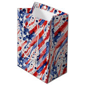 Waterverf Abstract USA Amerikaanse Vlag Spatten Medium Cadeauzakje (Voorkant Gekanteld)