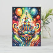 Waterverf Abstract Verjaardagsontwerp Kaart (Staand voorkant)