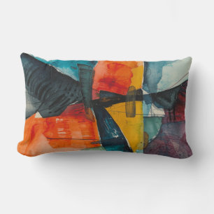 Waterverf abstract vintage kussen