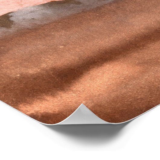 Waterverf abstract zand woestijnlandschap Modern Poster (Hoek)