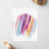 Waterverf Abstracte achtergrond 1 Notitiekaartje (Voorkant / Achterkant in situ)