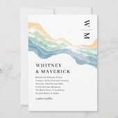 Waterverf Abstracte Beach Foto Weddenschap Kaart (Voorkant)