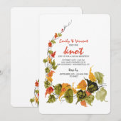 Waterverf Abstracte Bladeren Trouwreceptie Kaart (Voorkant / Achterkant)