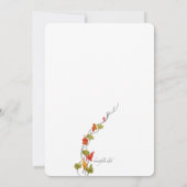 Waterverf Abstracte Bladeren Trouwreceptie Kaart (Achterkant)