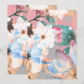 Waterverf Abstracte Bloemen 1 Bedankkaart (Voorkant / Achterkant)