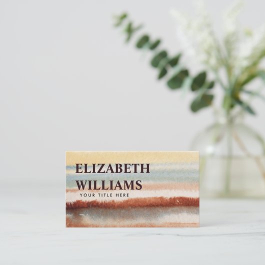 Waterverf Abstracte Boho Visitekaartje (Staand voorkant)