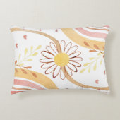 Waterverf Abstracte botanische bloem en regenboog Accent Kussen (Voorkant)