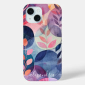 Waterverf Abstracte botanische vormen met naam Case-Mate iPhone Case (Achterkant)