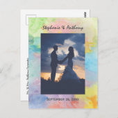 Waterverf Abstracte bruiloft dank u Briefkaart (Voorkant / Achterkant)