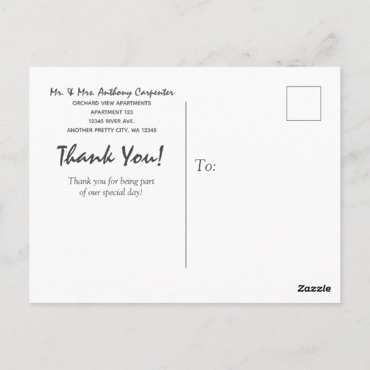 Waterverf Abstracte bruiloft dank u Briefkaart (Achterkant)