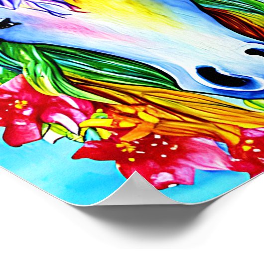 waterverf abstracte eenhoornvlam poster (Hoek)