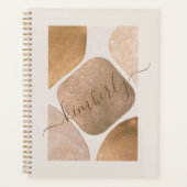 Waterverf Abstracte Glittery Shapes Name Planner (Voorkant)