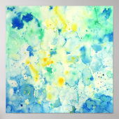 Waterverf Abstracte groene afdrukken Poster (Voorkant)