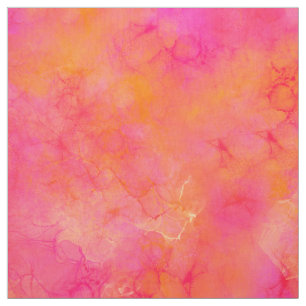 Waterverf Abstracte inkt roze Sinaasappel Stof