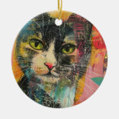 Waterverf Abstracte kat (6) Keramisch Ornament (Voorkant)