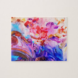 Waterverf Abstracte kleurrijke penseelkunst Legpuzzel