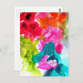 Waterverf abstracte kunst briefkaart (Voorkant / Achterkant)