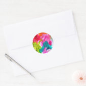 Waterverf abstracte kunst ronde sticker (Envelop)