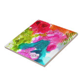 Waterverf abstracte kunst tegeltje (Zijkant)