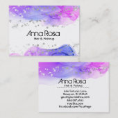 *~* Waterverf Abstracte Magenta Lavender Modern Visitekaartje (Voorkant / Achterkant)