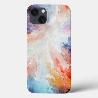 Waterverf Abstracte Multicolor Cloud Art iPhone 13 Hoesje