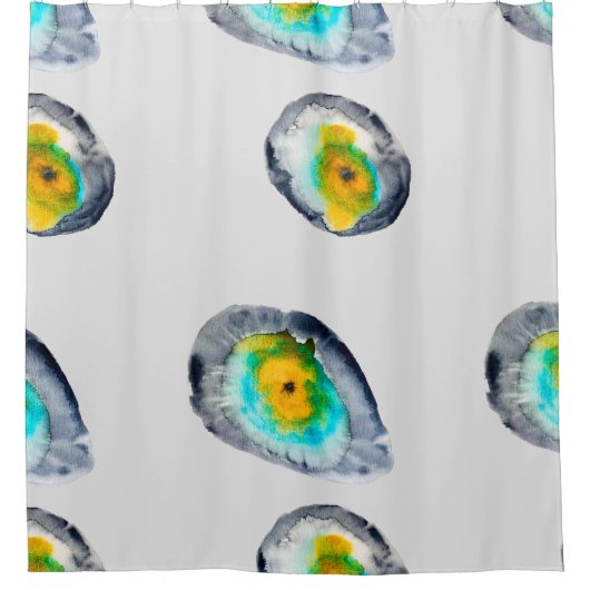 waterverf abstracte oesterschelpen douchegordijn (Voorkant)