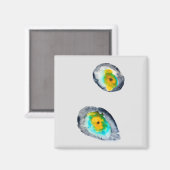 waterverf abstracte oesterschelpen magneet (Voorkant / Achterkant)