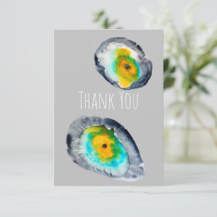 waterverf abstracte oesterschelpen notitiekaartje