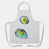 waterverf abstracte oesterschelpen schort (Voorkant)