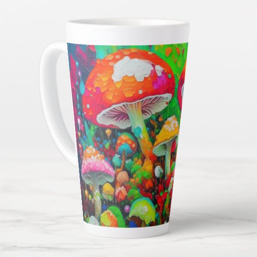 Waterverf Abstracte paddenstoelen Latte Mok (Linkerhoek)