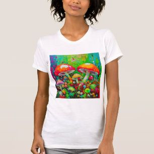 Waterverf Abstracte paddenstoelen T-shirt