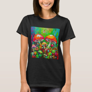 Waterverf Abstracte paddenstoelen T-shirt
