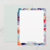 Waterverf Abstracte Rainbow Shapes Aangepaste naam Notitiekaartje (Voorkant / Achterkant)
