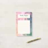 Waterverf Abstracte roze basiswinkel Post-it® Notes (Op bureau)