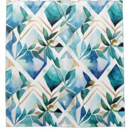 Waterverf Abstracte Rustieke Boheemse Douchegordij Douchegordijn