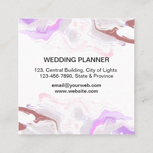 Waterverf abstracte Splatterpenseel Minimale Moder Vierkante Visitekaartje (Achterkant)