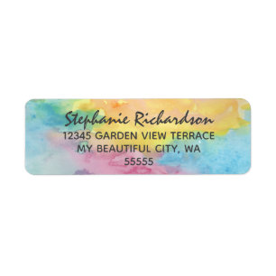 Waterverf Abstracte Whimsical Colorful Wedding Etiket