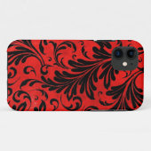 Waterverf Acanthus laat zwart rood scharlaken acht Case-Mate iPhone Case (Achterkant (horizontaal))
