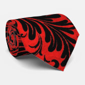 Waterverf Acanthus laat zwart rood scharlaken acht Stropdas (Opgerold)